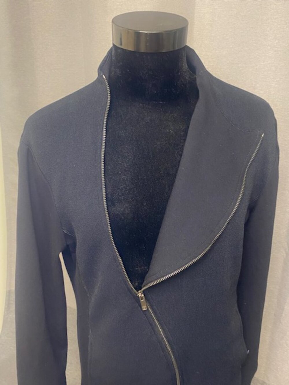 Emporio Armani Mens Cardigan Jacket Curved Zipper Med Knit Structured - Picture 9 of 16
